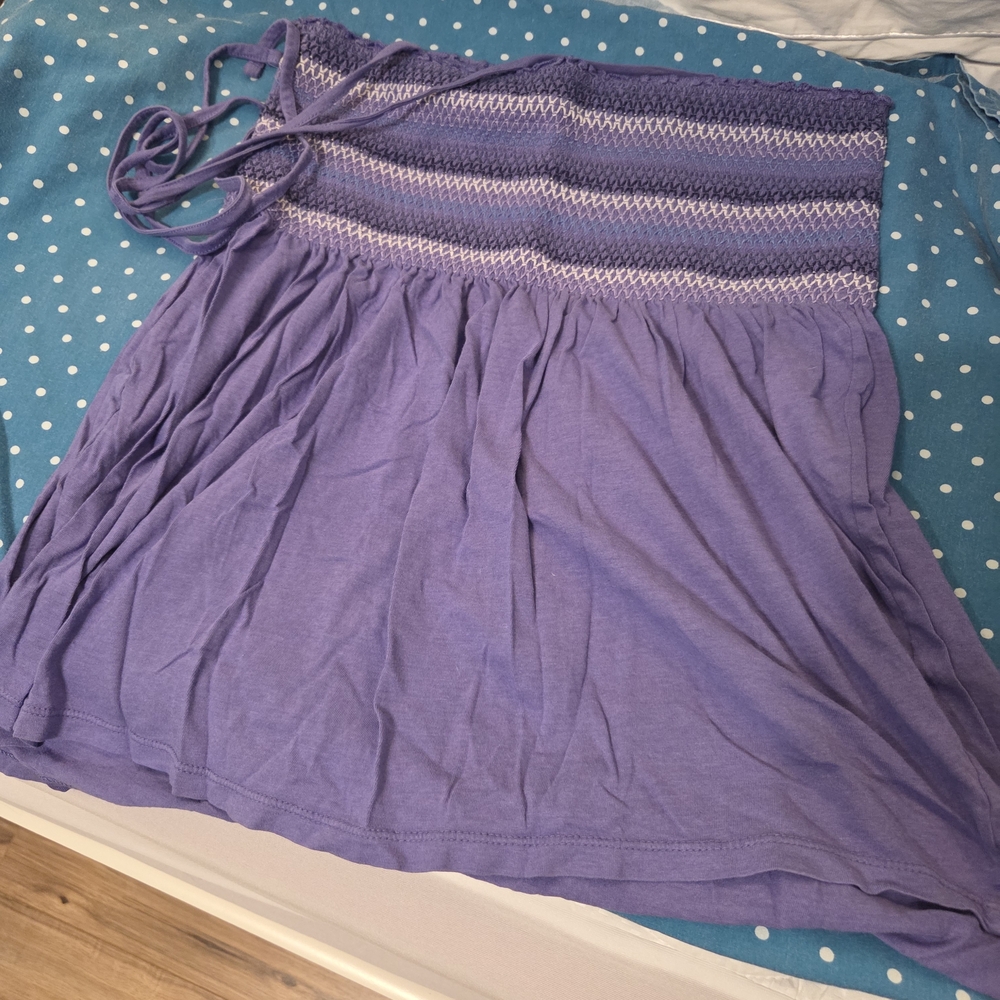 Old Navy Light Purple Shirred Halter Top